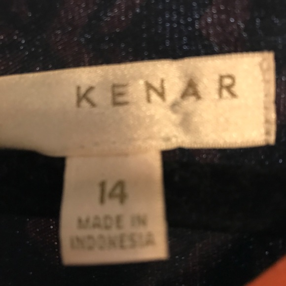 Orange patterned dress by Kenar. Size 14 - Picture 3 of 3